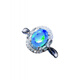 Tingbai simple and fashionable silver inlaid with fire blue opal ring light luxury high-end birthday gift for wife and girlfriend