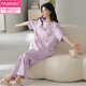 Modal pajamas for women in summer pure cotton short-sleeved trousers thin summer 2025 new half-sleeved summer style for outdoor wear 9713 M