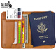 Kangaroo Europäische und amerikanische Kauflattenpassklamme Bord des echten Lederpassports Schutzhülle Geschäftszertifikat Brieftasche Snap Black Snap Schwarz