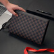 
KuQIDAISHU handbag men's 2025 new men's clutch bag plaid fashion envelope bag hand grab bag business hand clip bag black plaid