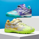 Feelaces Fußballschuhe TF gebrochene Nägel kleiner Sett -Klettverfahren Training Sportschuhe für Jungen und Mädchen Training Jugendstudenten Prüfungswettbewerb 6195 Mandarin Duck Golden Lila Broken Nails 35 Standard Sportschuhe Größe