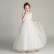 Dev Ake Kinderkleid Girl Prinzessin Rock Moderatorin High-End Piano Performance Evening Kleid Kleid mit kleinem Mädchen Hochzeits Sommer Big Boy BX683 Langhändler weiße 150 (vorgeschlagen 61-70 Jin [Jin ist gleich 0,5 kg])