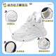 Zapatos para niños de Babudou Zapatos blancos para niños 2025 Autumn New Mesh Niñas transpirables zapatos casuales viejos zapatos deportivos de suela suave Pearl White 13547 (red doble) 33 Longitud interna 21.4 cm