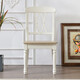 Printed American country style full log dining chair, white color solid wood retro home dining chair #8925 9925 egg white + khaki gray (need to take two shots