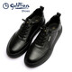 Goldlion men's shoes round-toe men's sneakers simple black cowhide business casual leather shoes for men black 40