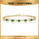 COASZE 0.82 carat emerald gemstone bracelet 18K gold diamond inlaid colorful treasure for women emerald gemstone bracelet