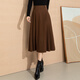 Fanzhen skirt for women 2023 autumn and winter mid-length hip-covered skirt to make slim umbrella skirt temperament versatile A-line skirt Khaki 2XL