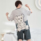 Shihuaxiang pajamas men's summer 2025 new style for young students short-sleeved thin summer men's home clothing set b1478 back bear M small size (high about 160-weight 70-90 Jin[Jin equals 0.5 kg])