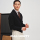 FULL MONTY青果领秋冬季羊毛针织开衫v领长袖毛衣男士新复古回潮外套 黑色8740 L