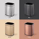 CCKO Trash Can Bathroom Toilet Living Room Bedroom Kitchen Office Stainless Steel Uncovered Large Square Trash Can 10L Square Trash Can [Sand Steel Color 9906]