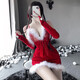 曼烟性感圣诞节制服诱惑床上免脱纯欲冬季激情睡衣套装女 1049圣诞裙+蝴蝶结长筒袜