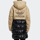 阿迪达斯 （adidas）官方舰店三叶草羽绒服外套女装冬季新款户外保暖防风运动休闲夹克 HF1585卡其色黑色拼接 XL