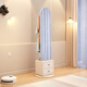 
Yuemingting solid wood multi-functional coat rack floor-standing full-body mirror storage dressing mirror movable rotatable fitting mirror combination walnut color