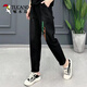 Specht-Jeans für Frauen mit Plüsch samt verdickter Winter neuer Stil Slim und modisch und vielseitiger Retro-Stil elastischer Hochtülen-Frühling und Herbst Harem Pants 1098# blau [hinzugefügt.