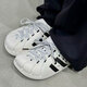 阿迪达斯 （adidas）三叶草拖鞋男鞋2025夏季新款贝壳头运动拖鞋休闲沙滩凉拖包头凉拖 JH9849白色 42