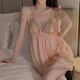 Sexy Unterwäsche rein sinnliche Mesh Pyjamas plus Brustpolster, die Nachthemd für Frauen für Heimkleidung Anzug Rollenspiel P3886 Shrimp Pulver (Shorts) XL sammeln