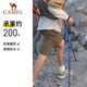 骆驼（CAMEL）登山杖手杖碳素纤维轻便伸缩折叠铝合金徒步爬山拐棍老人防滑拐杖 铝合金 折叠轻量 黑色BP672 均码