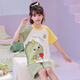 
Girls pajamas summer pure cotton short-sleeved little girl children medium-sized children kids kromi cartoon home clothing set DZ6627 dinosaur children 12 size height 115-125cm45Jin [Jin equals 0.5 kilogram]