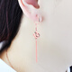Fat Donglai's same color gold women's 18k rose gold four-leaf clover tassel 925 temperament jewelry as a gift to friends Golden four-leaf clover tassel earrings