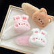 Plush bear rabbit hair clip for women autumn and winter side bangs clip cute children bb clip girl hair clip hair clip headdress brown bear clip