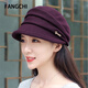Fangchi Spring and Autumn Travel Sun Protection Hat Korean Retro Peaked Hat Women's Autumn Fashion Versatile Flat Hat Elegant Casual Hat Japanese Lady Mom Hat Women's Sun Hat MXM-648 Black One Size (54-58cm) Adjustable