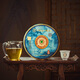 Chinese Tea Pu'er Tea 2022 Blue Print Round Tea Pu'er Raw Tea Class Zhang Yiwuba Nuo Sanfeng Paired Cake Tea 400g