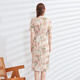 Classic Story (JANE STORY) 2024 new summer high-end daily cheongsam for women, young style, national style, new Chinese style floral dress, apricot pink and green flower S
