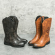 Yibaijian Western Cowboy -Stiefel Männer mongolische Reitstiefel hohe Rohrstiefel Pferdestiefel hohe Top -Stiefel hohe Top -Motorrad -Lederstiefel Herrenstiefel schwarz 42