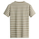 Dancing with the wolf [100% pure cotton] Summer classic striped top breathable men's short-sleeved T-shirt 701 khaki 185