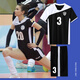 
Aiqisen volleyball uniform set for men and women custom volleyball competition team uniform quick-drying professional air volleyball sports training uniform custom A831-women-Black Blue L