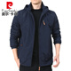 Pier Cardin Marke High-End-Herrenkleidung Outdoor Herrenjacke Herbst und Winter 2025 Neue Herbst-Tops mittleren Alters plus Samtclips plus Samt 9898 Schwarzes Modell M.