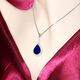 Anmi Love Double Yingxi Tanzanite Necklace Heart of the Ocean Pendant Water Drop Sapphire 925 Silver Degree Colorful Jewelry Single Pendant without Chain Main Stone 10*14mmDZ36