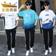 金盾（JINDUN）青少年夏季短袖恤男孩12-15岁初高中学生套装16帅气大童夏装衣服 套装TZ9215款白色 XL 【100-120斤】