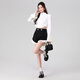 White shirt women's 2024 spring new niche French style bow lace splicing sleeve shirt white S recommended 85-100Jin Jin equals 0.5 kg