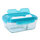 LOCK&LOCK heat-resistant glass fresh-keeping microwaveable refrigerated three-part lunch box for office workers and students fruit lunch box with fork and spoon 1L
