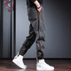 Mode Marke Arbeit Hosen Männer lose Bindungen Freizeithosen Herbst Design Nische Hosen Herrenpersönlichkeit hübsches Harem Hosen grau 2xl