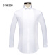 
CINESSD groom shirt men's long-sleeved swallow neck wedding French banquet wedding best groomsman performance host men's dress shirt white [dress collar] [Chinese cufflinks] 39