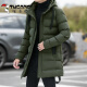 
Woodpecker winter medium-length 2024 new windproof down cotton hooded jacket for men young warm and fashionable slim cotton jacket for men 686 black L (approximately 105-120Jin [Jin equals 0.5 kg])