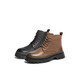 Belle Celebrity same style with Martin boots Comfortable cowhide thick-soled short boots Outdoor casual boots 8NB01DD4 Black-Single 41 (255mm)