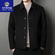 NVWNK double-sided woolen short coat men's autumn and winter trendy casual woolen coat lapel high-end cashmere jacket khaki 170/M suitable for 110-135Jin Jin equals 0.5 kg