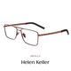 Helen Keller (Helen Keller) Doppelstrahl großer Rahmen Myopie-Brillen modische, vielseitige altersreduzierende Retro-Brille klar und High-End-Rahmen für Männer und Frauen H9216 H9216 C3-Brown