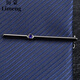 Limeng Men's Gold Silver Tie Clip Business Sub-Simple Korean Metal Men and Women Gunmetal Blue Diamond Model (Simple Packaging Without Box)