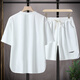 Siren round hem ice silk short-sleeved T-shirt men's summer cool half-sleeved men's suit a set paired with a handsome young man's shirt T T683 green 2XL (about 145-160 Jin [Jin equals 0.5 kg] can be worn)