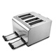 Tenfly Toaster Toaster Stainless Steel Double Slice Toaster Home Desktop Toaster Commercial Double Slice Toaster Touch Control Model for Home and Commercial Use Widened 4-Slice Bread Slot Contains Practical 3-piece Set
