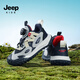 Jeep Jeep Jungen Frühlings- und Herbst -Kinder -Turnschuhe weicher Sohle leichtgewichtige Sommerlaufschuhe für Mädchen 2024 neue Knopfschuhe Dunkelblau rot [Single Net] 36 Schuhe Länge ca. 23,2 cm