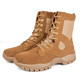 New Brown Combat Boots Men's Ultra-Light High Top Side Zipper Combat Boots Breathable Anti-Slip Brown Combat Boots Waterproof New Combat Boots Super Fiber Style 42