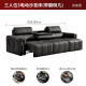 Gujia Home (Kuka) Smart Home Electric Sofá Cama Luz italiana Lugar de piano de lujo LAWRENCE CERO Capa de pared Top de vaca Sofa 6227 Piano Keys Black 3 Person Posición 3 Cama de sofá eléctrico con volcado