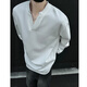 Pocket Henry collar sweatshirt for men in spring and autumn, new style, American trendy brand, simple casual inner layer, loose and handsome top, black XL