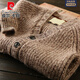 Pierre Cardin light luxury high-end wool men's knitted cardigan jacket high-end autumn and winter fashion casual warm thickened sweater color XL (170-195Jin Jin equals 0.5kg)