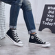 Warrior canvas shoes for men, classic high-top casual shoes for men and women, couple models, student white shoes, women's fashion sneakers, men's WXY-473T black 42